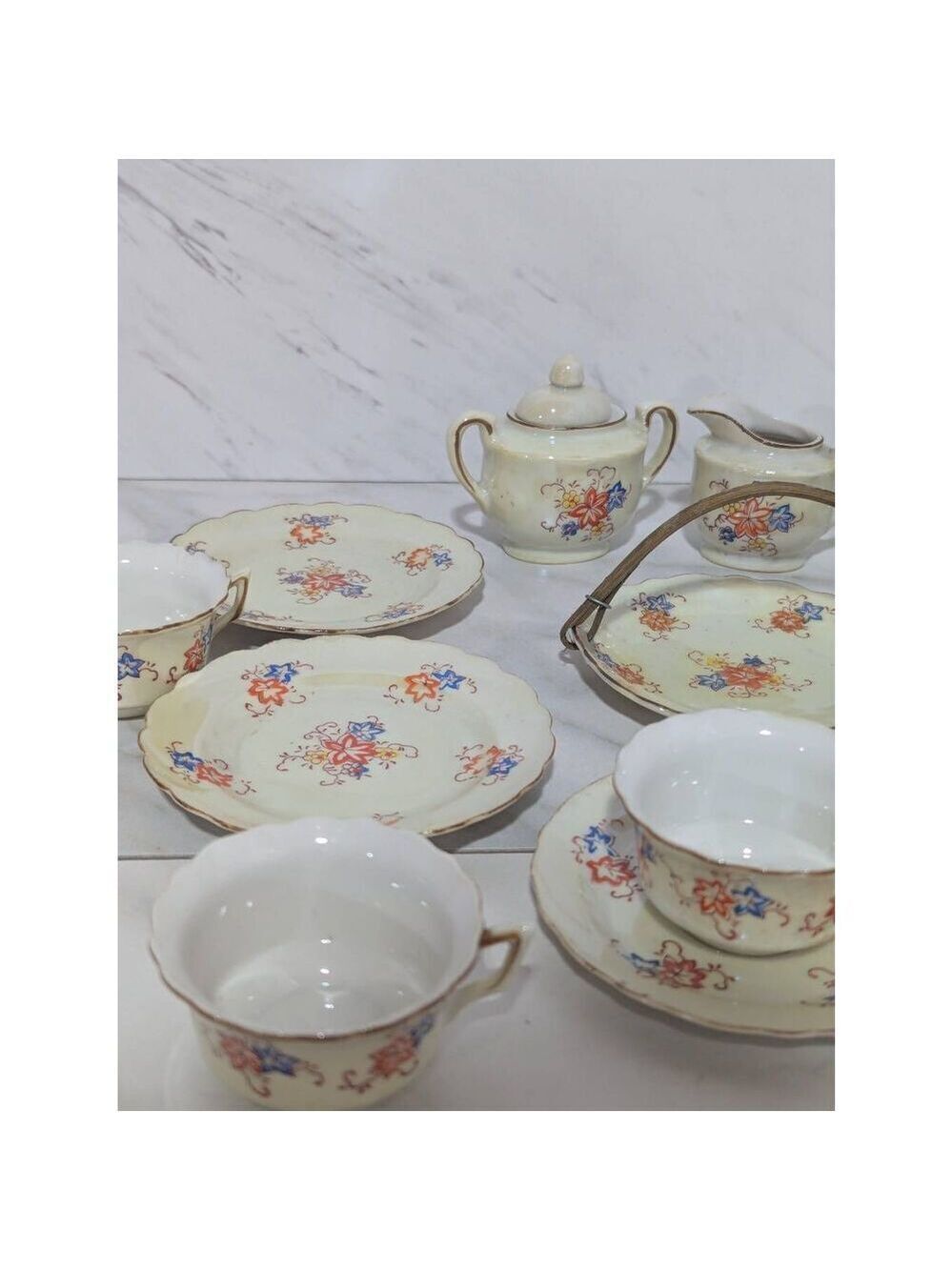 Made in Japan Vintage Child Porcelain Tea Set 16 Pc - Picture 7 of 9